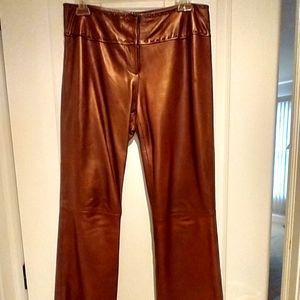 Cache Bronze Leather Pants sz 6